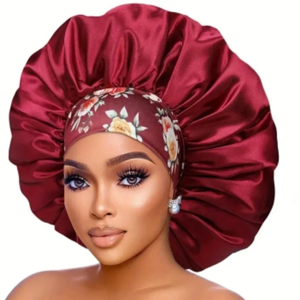 New women's red floral bonnet hair accessories